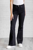 Etta High Rise Control Top Flare Jeans in Black-Denim-Stay Foxy Boutique, Florissant, Missouri