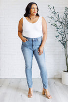 Justine High Rise Control Top Contrast Wash Skinny Jeans-Womens-Stay Foxy Boutique, Florissant, Missouri
