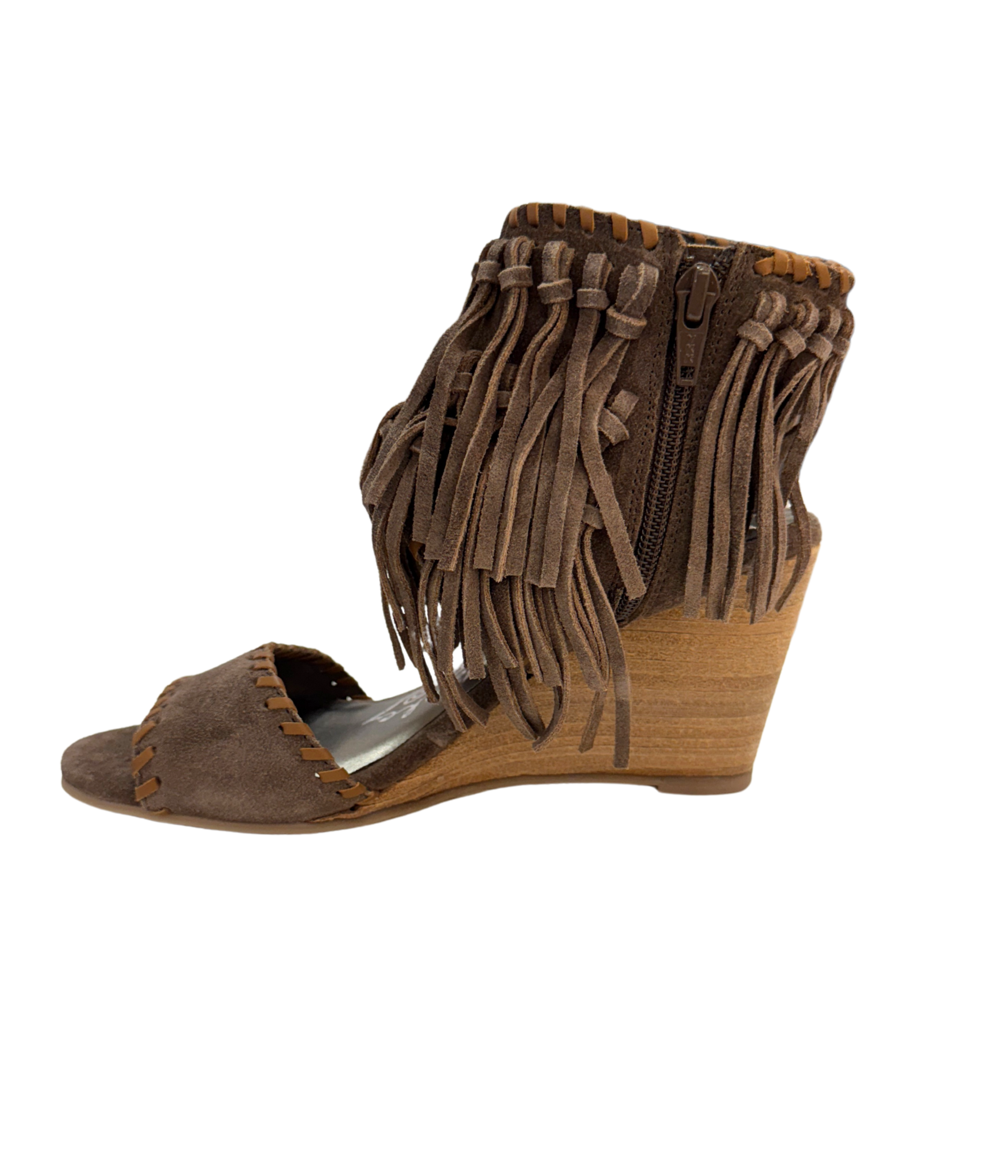 True Fringe Wedge in Taupe-140 Wedges-Stay Foxy Boutique, Florissant, Missouri