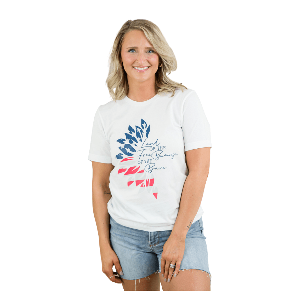 Land of the Free Sunflower Tee-BT Graphic Tee-Stay Foxy Boutique, Florissant, Missouri