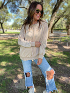 PREORDER: Best Selling Elliott Exposed Seam Sweatshirt in Five Colors-Womens-Stay Foxy Boutique, Florissant, Missouri