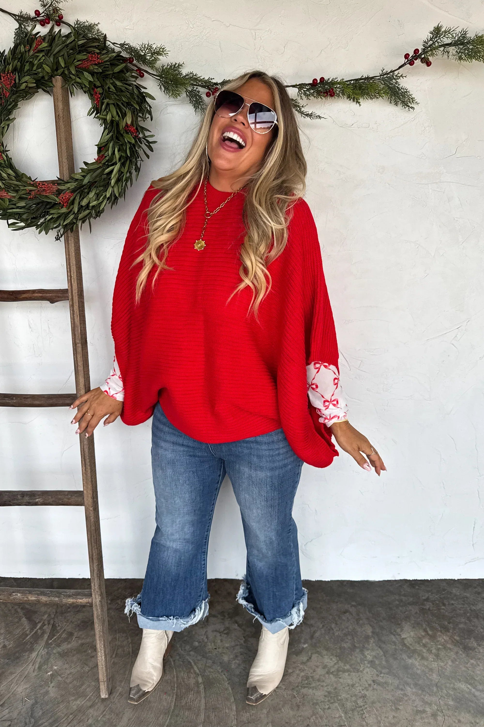 PREORDER: Holiday Meg Pullover Poncho-Womens-Stay Foxy Boutique, Florissant, Missouri