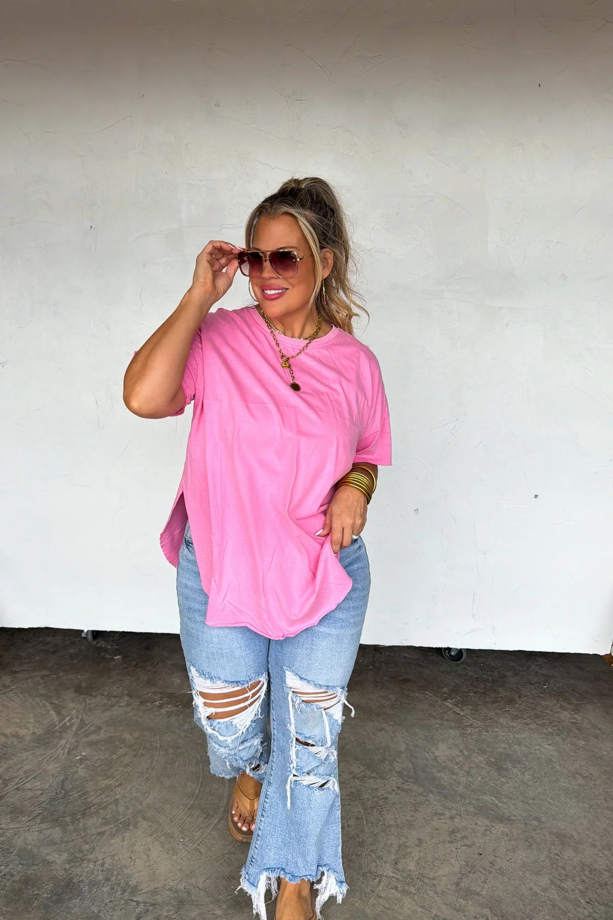 PREORDER: Blakeley Spring Joey Washed Cotton Boyfriend Tee-Womens-Stay Foxy Boutique, Florissant, Missouri