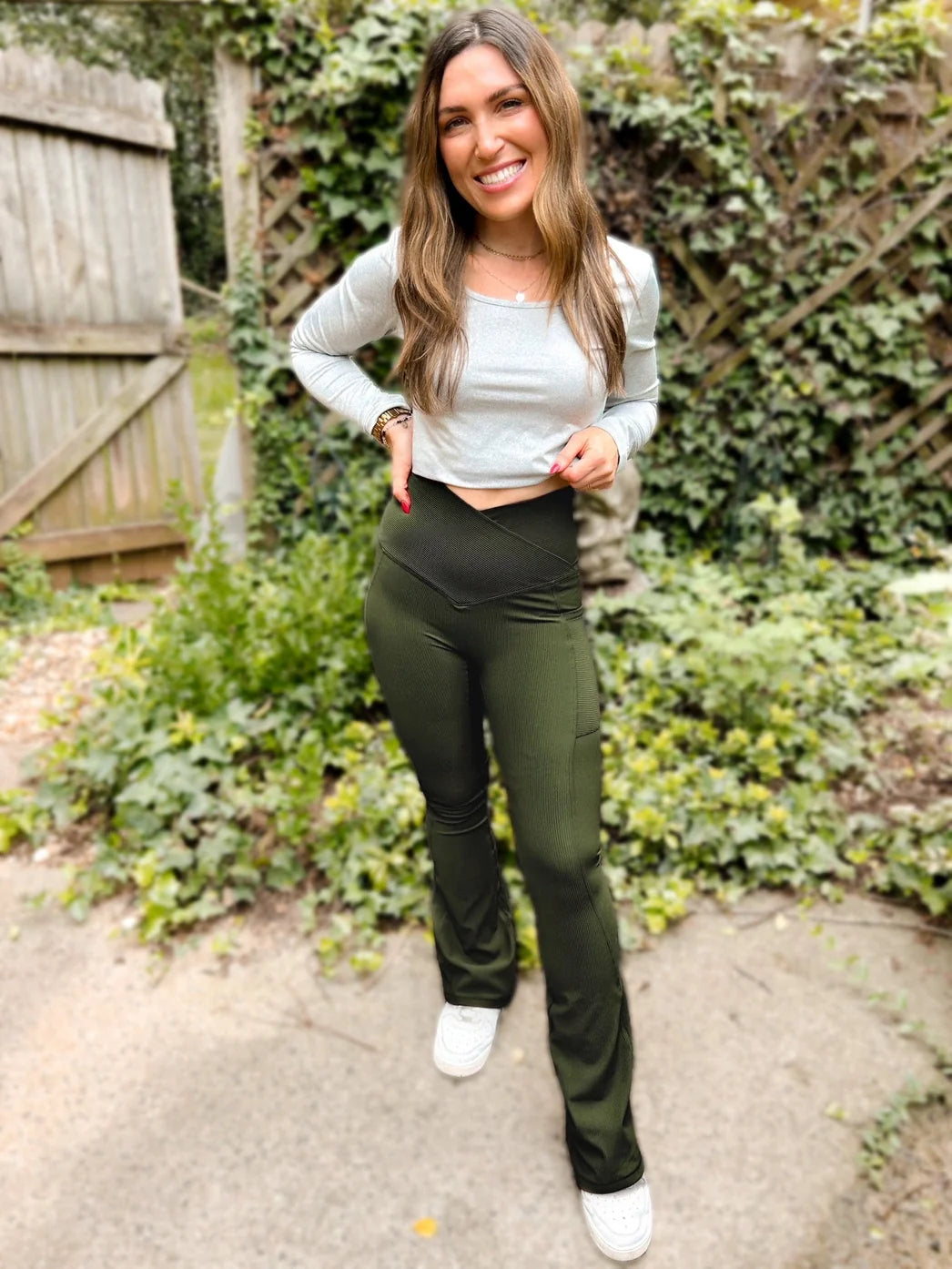 PREORDER: Max Sculpt Ribbed Flare Leggings in Two Colors-Womens-Stay Foxy Boutique, Florissant, Missouri