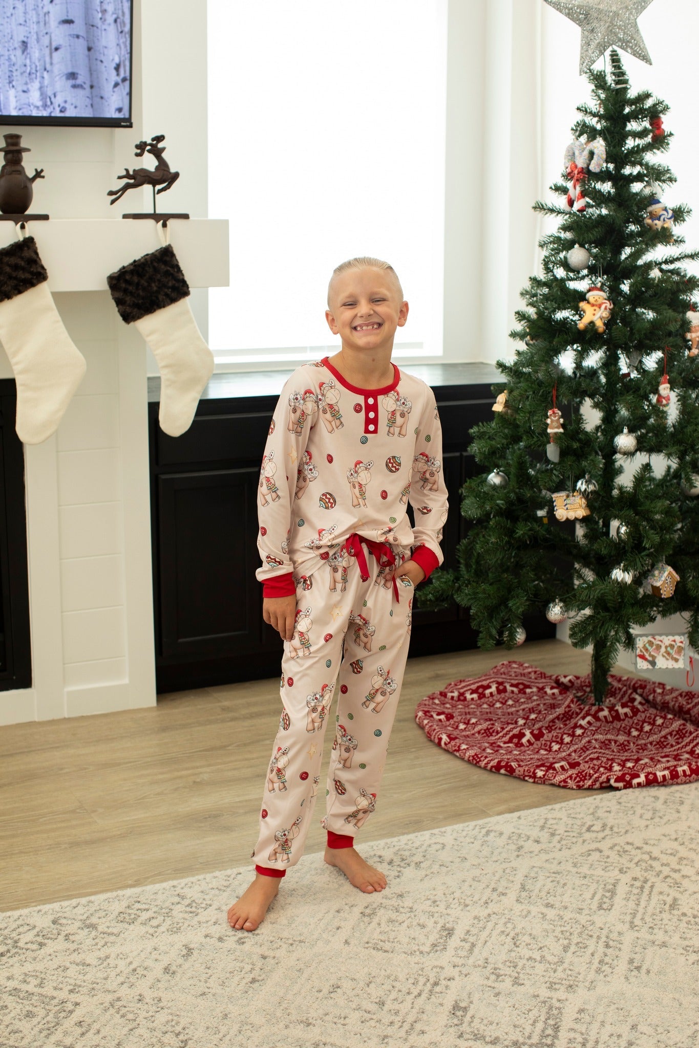 PREORDER: Matching Family Christmas Pajamas in Moose-Womens-Stay Foxy Boutique, Florissant, Missouri