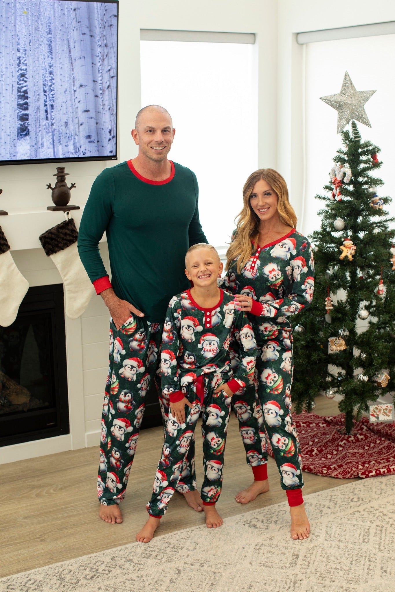 PREORDER: Matching Family Christmas Pajamas in Penguin-Womens-Stay Foxy Boutique, Florissant, Missouri