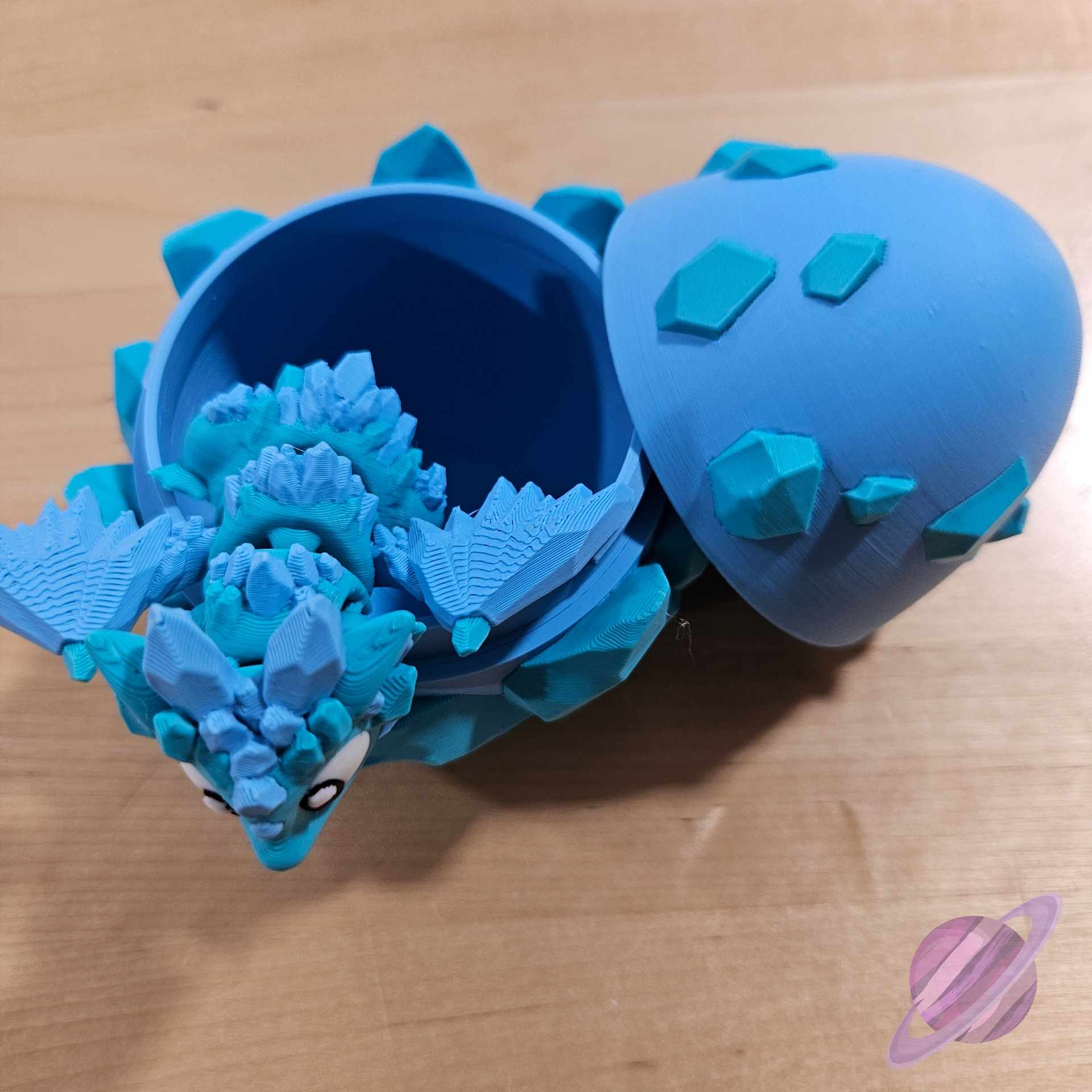 3D PRINTED BLUE CRYSTAL DRAGON AND EGG-Stay Foxy Boutique, Florissant, Missouri