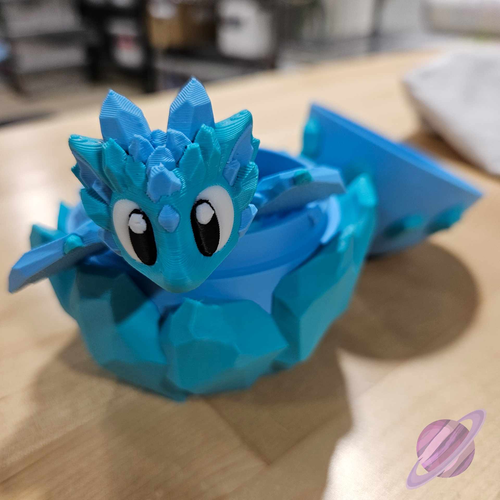 3D PRINTED BLUE CRYSTAL DRAGON AND EGG-Stay Foxy Boutique, Florissant, Missouri