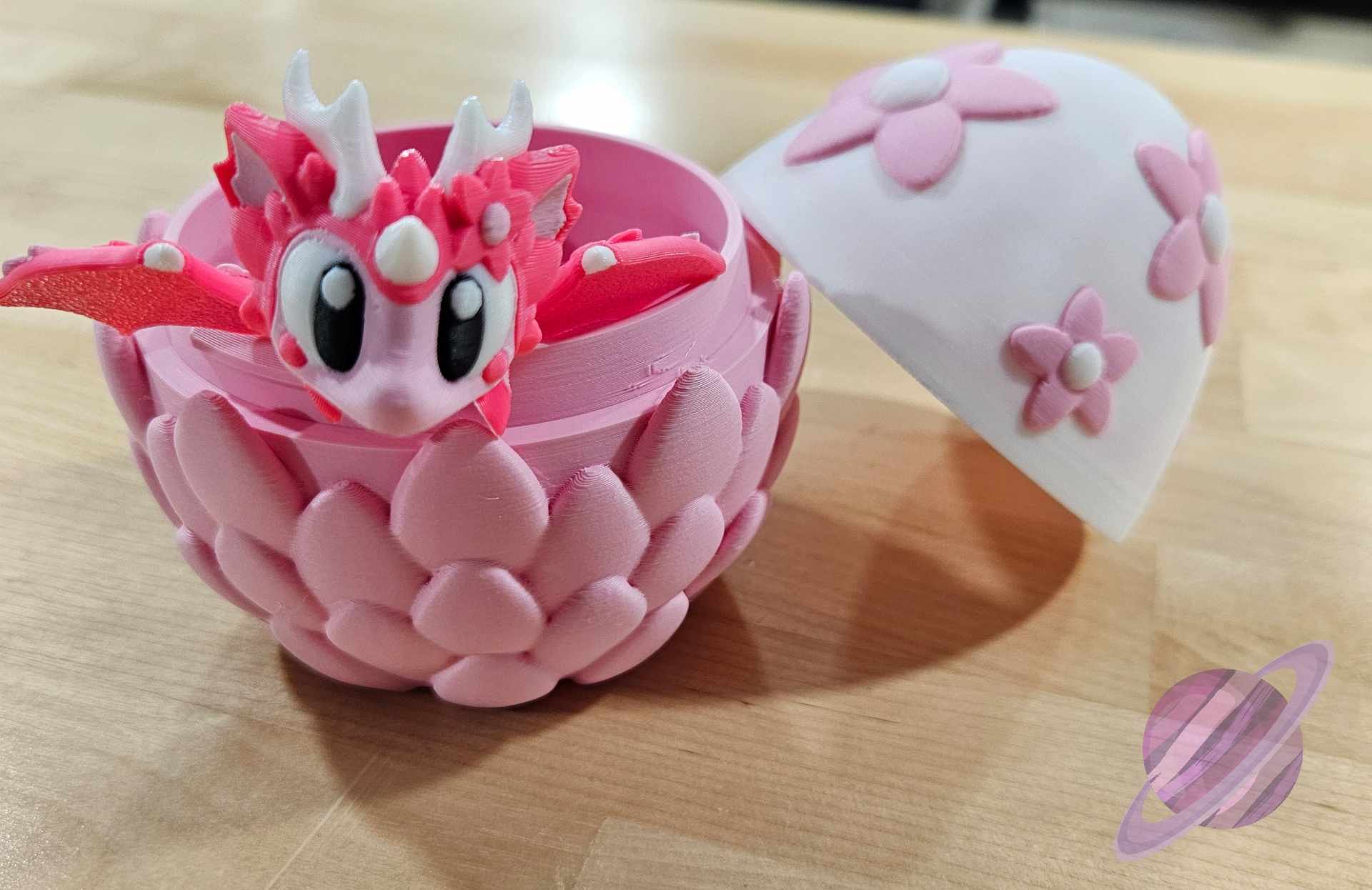 3D PRINTED PINK SAKURA DRAGON AND EGG-Stay Foxy Boutique, Florissant, Missouri