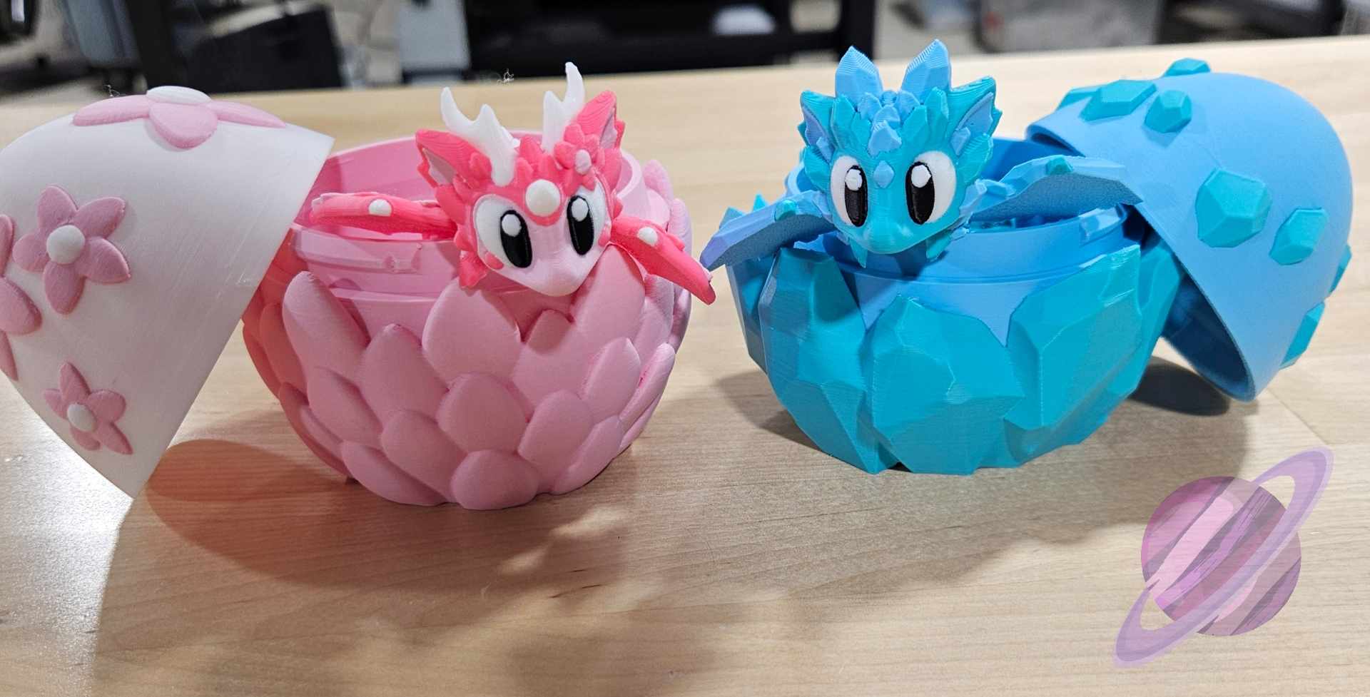 3D PRINTED BLUE CRYSTAL DRAGON AND EGG-Stay Foxy Boutique, Florissant, Missouri