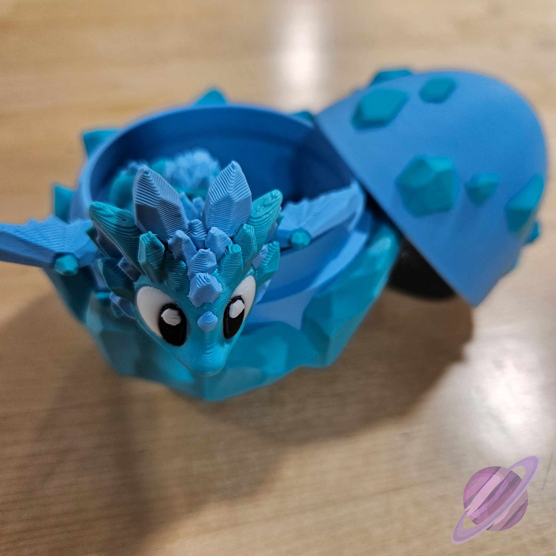 3D PRINTED BLUE CRYSTAL DRAGON AND EGG-Stay Foxy Boutique, Florissant, Missouri