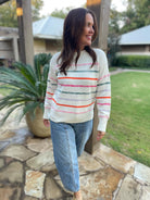 Come On Get Happy Striped Sweater in Two Colors-Womens-Stay Foxy Boutique, Florissant, Missouri