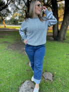Aspen Striped Sleeve Sweater in Four Colors-Womens-Stay Foxy Boutique, Florissant, Missouri