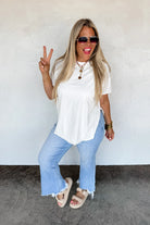 PREORDER: Joey Washed Cotton Boyfriend Tee-Womens-Stay Foxy Boutique, Florissant, Missouri