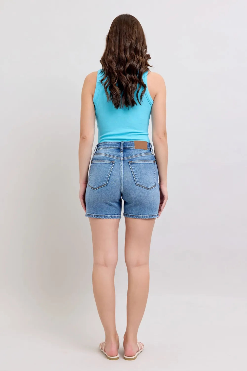 Judy Blue Full Size 2 Button Denim Shorts with Pockets Plus Size-Stay Foxy Boutique, Florissant, Missouri