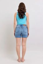 Judy Blue Full Size 2 Button Denim Shorts with Pockets Plus Size-Stay Foxy Boutique, Florissant, Missouri