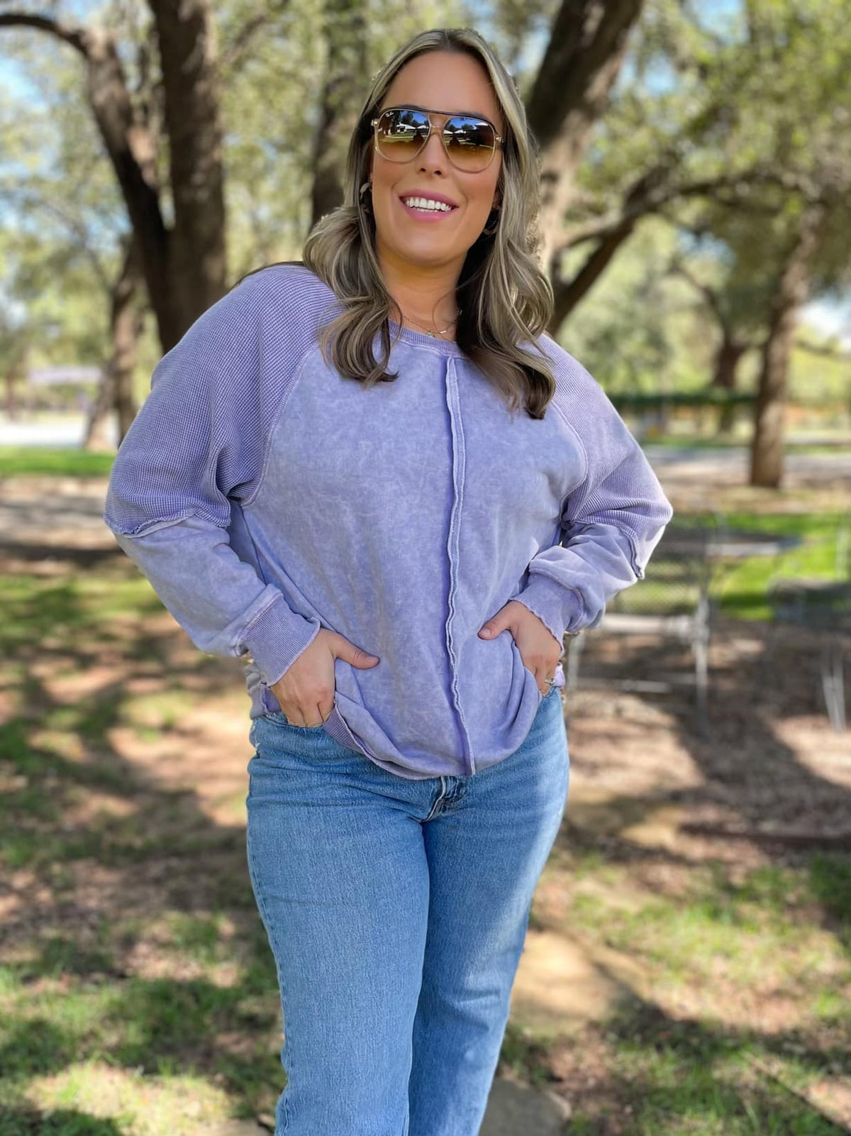 PREORDER: Best Selling Elliott Exposed Seam Sweatshirt in Five Colors-Womens-Stay Foxy Boutique, Florissant, Missouri