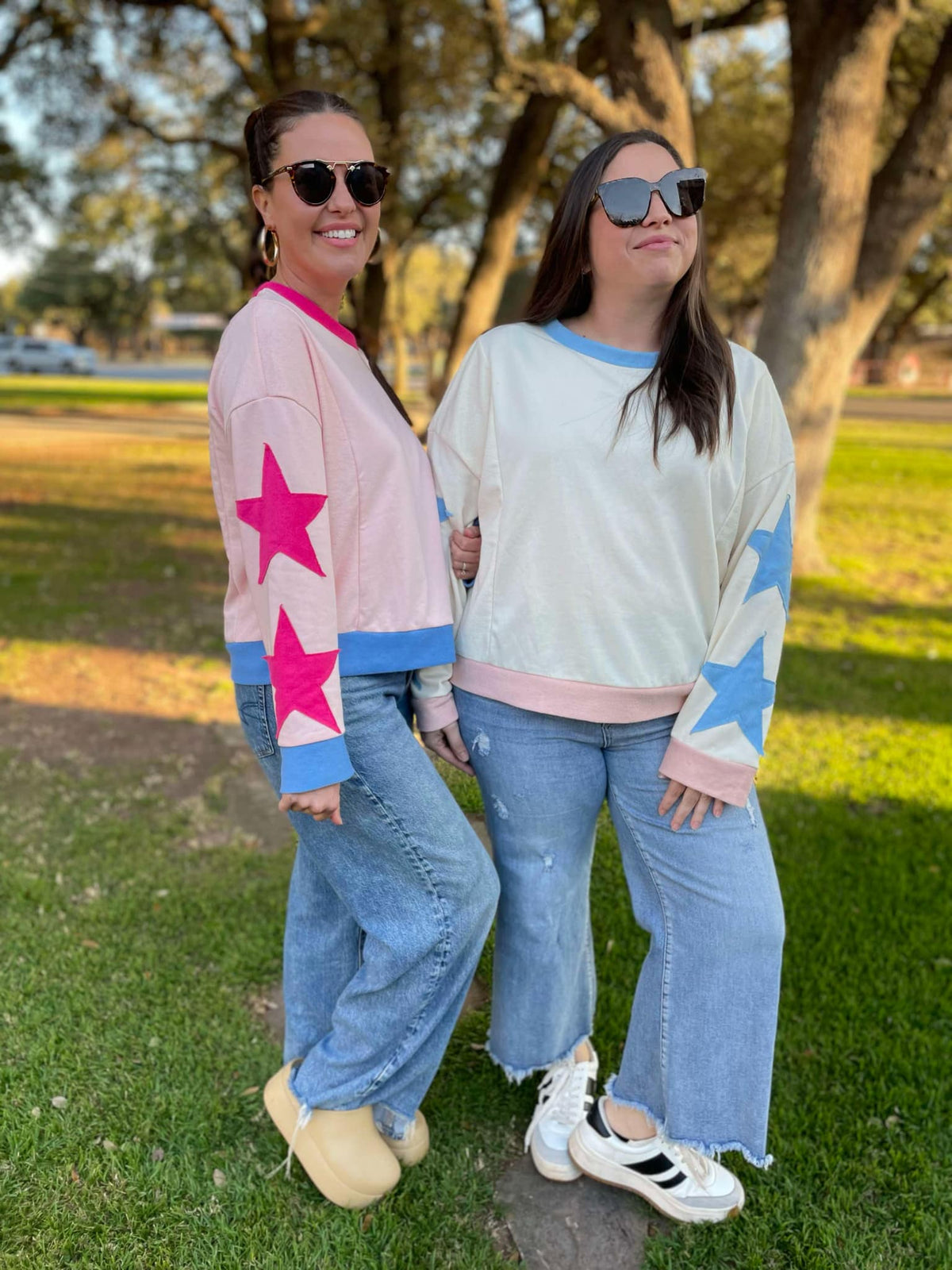 Lucky Star Sweatshirt in Three Colors-Womens-Stay Foxy Boutique, Florissant, Missouri