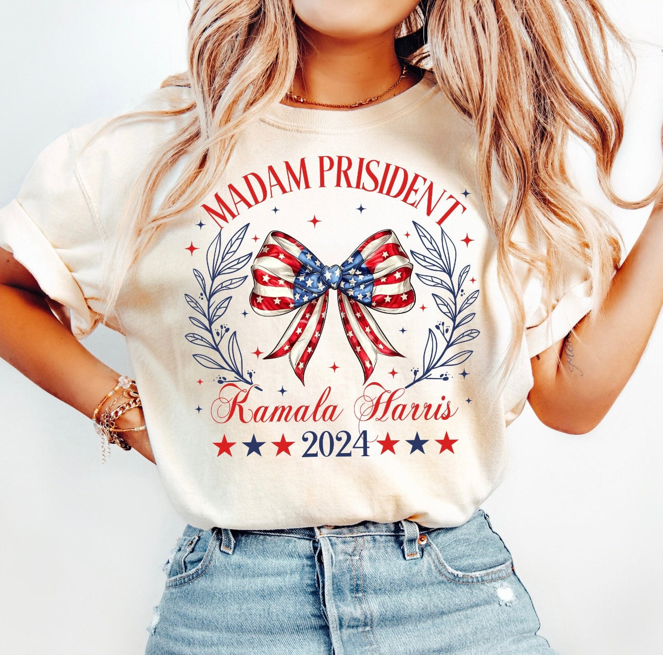 Madam President Bow Graphic T shirt-Graphic T-Stay Foxy Boutique, Florissant, Missouri