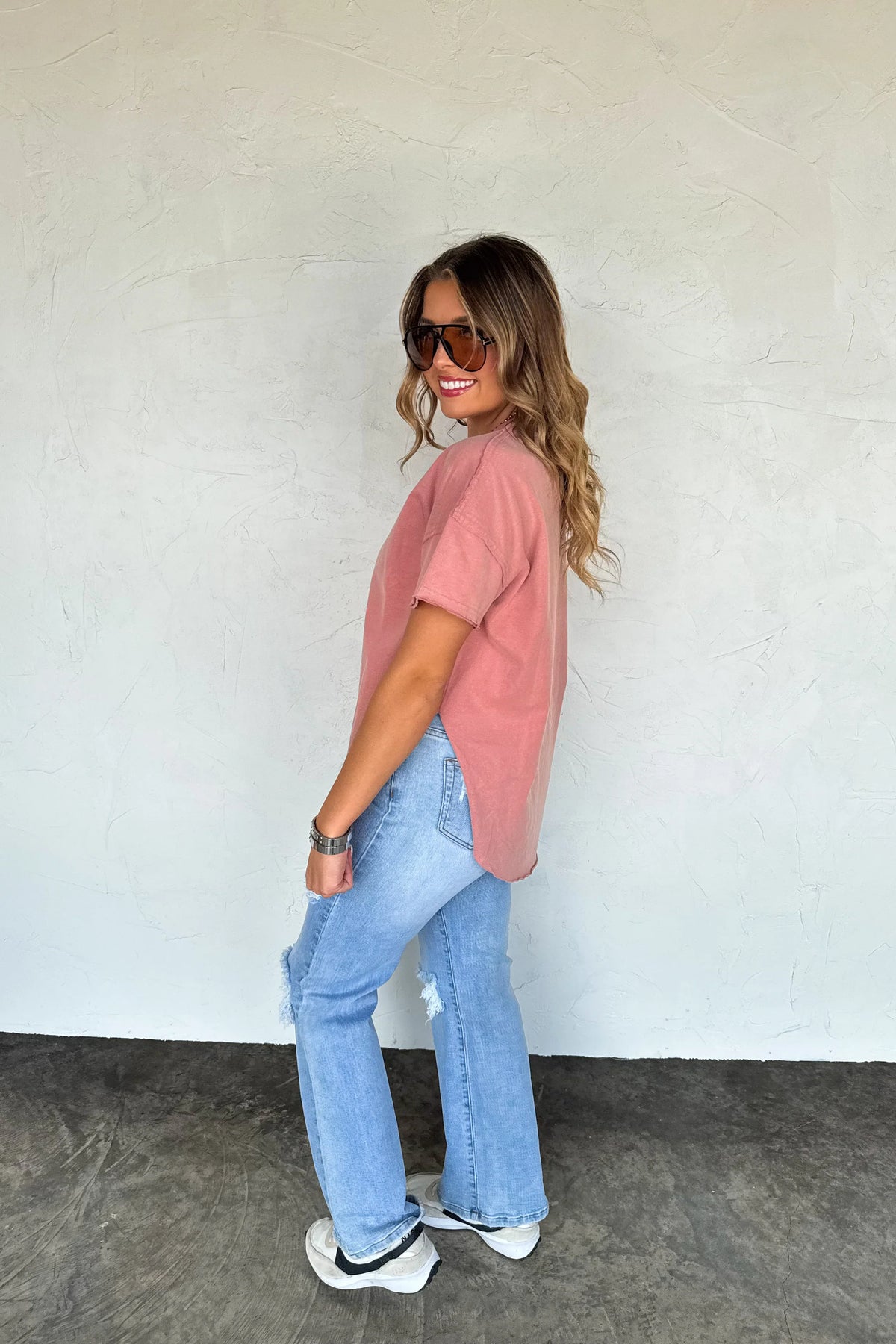 PREORDER: Joey Washed Cotton Boyfriend Tee Fall Colors-Womens-Stay Foxy Boutique, Florissant, Missouri