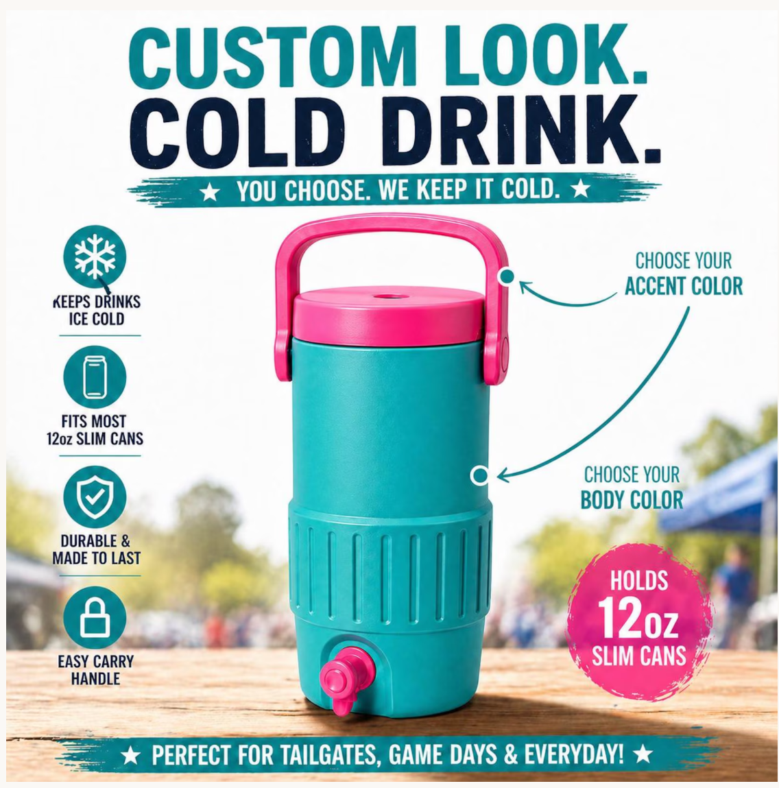 3D PRINTED CUSTOM SIDE LINE 12 OUNCE SKINNY CAN HOLDERS-Stay Foxy Boutique, Florissant, Missouri