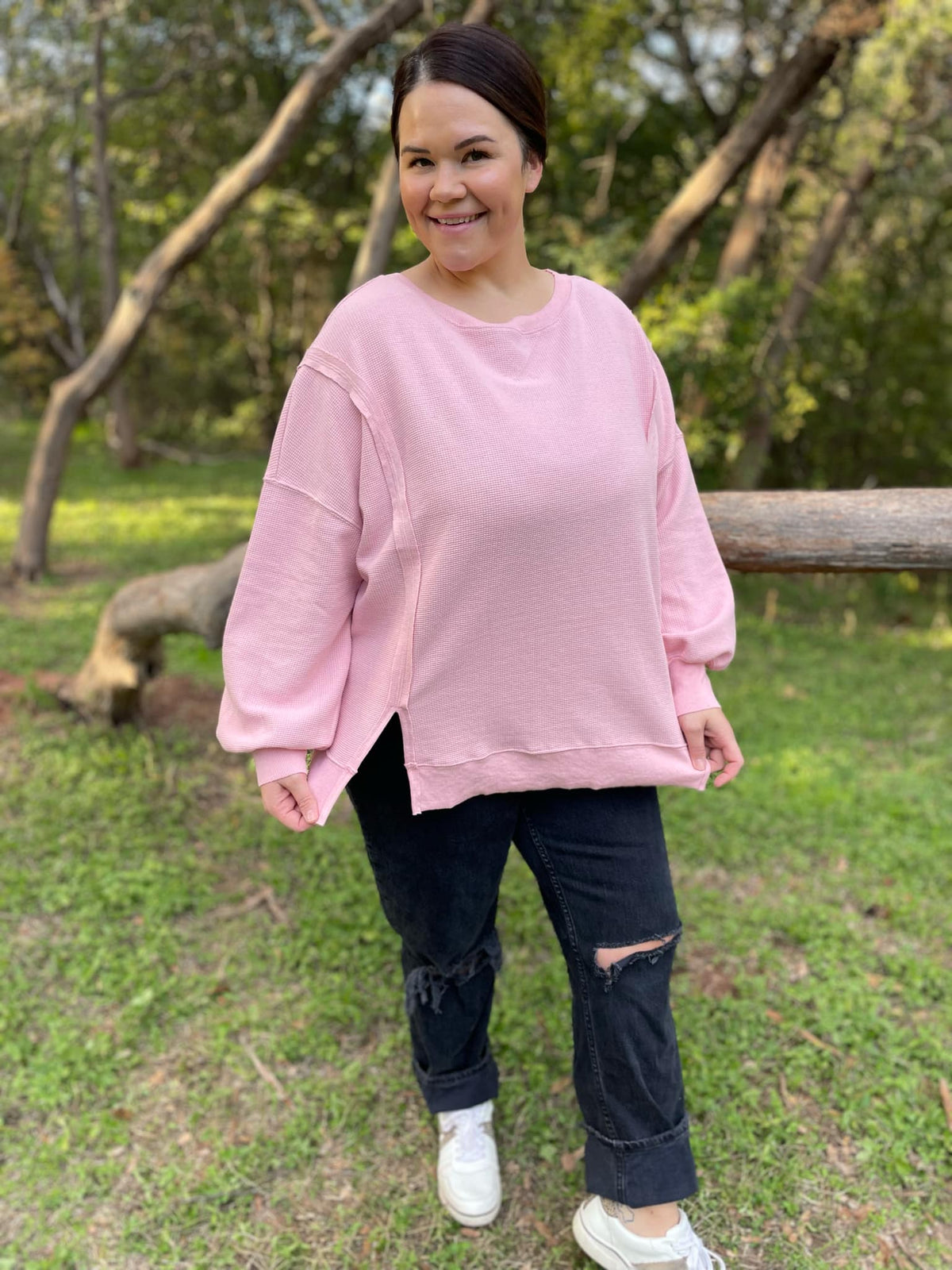 PREORDER: Thinking It Over Waffle Knit Pullover in Three Colors-Womens-Stay Foxy Boutique, Florissant, Missouri