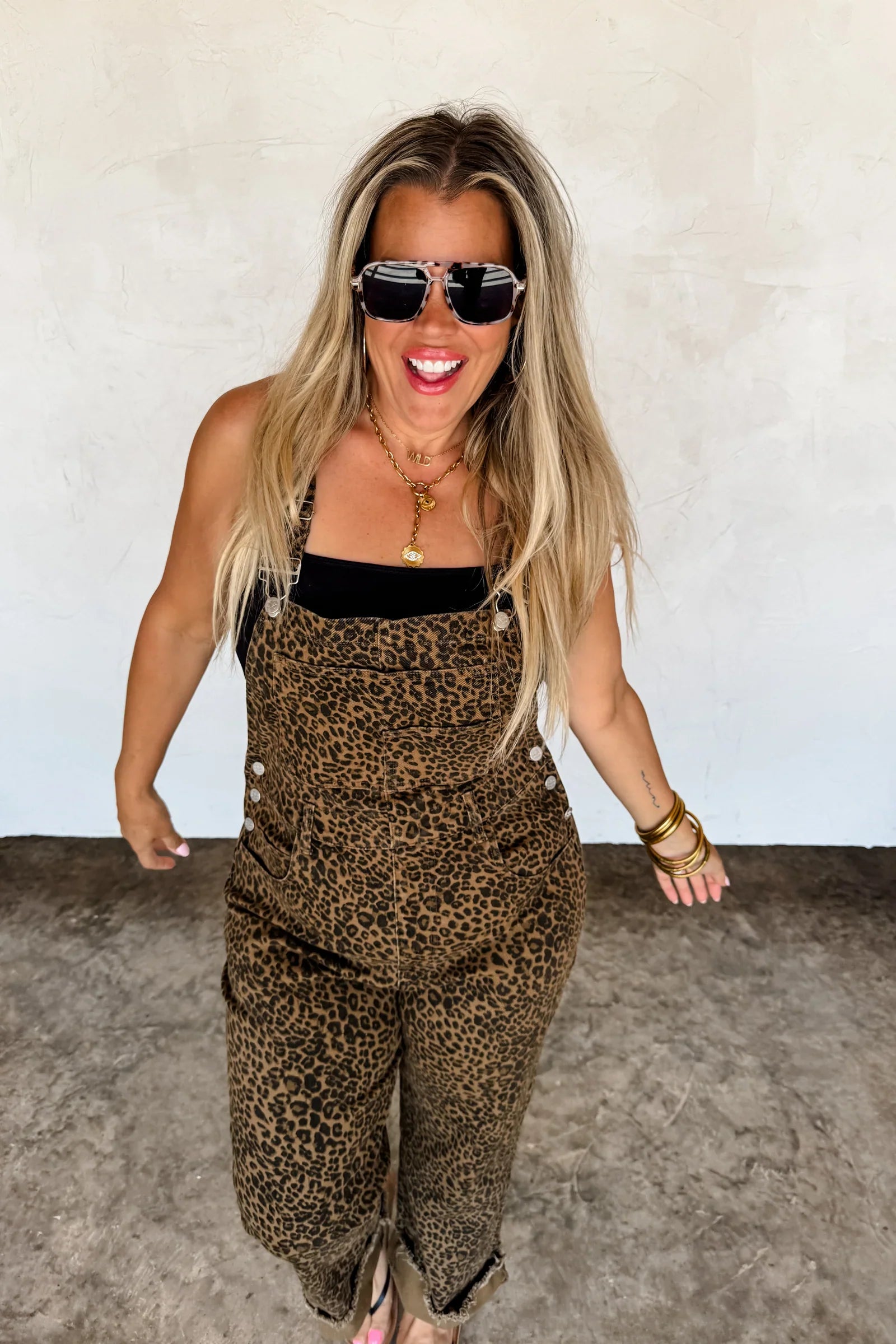 PREORDER: Dahlia Cheetah Overalls-Womens-Stay Foxy Boutique, Florissant, Missouri