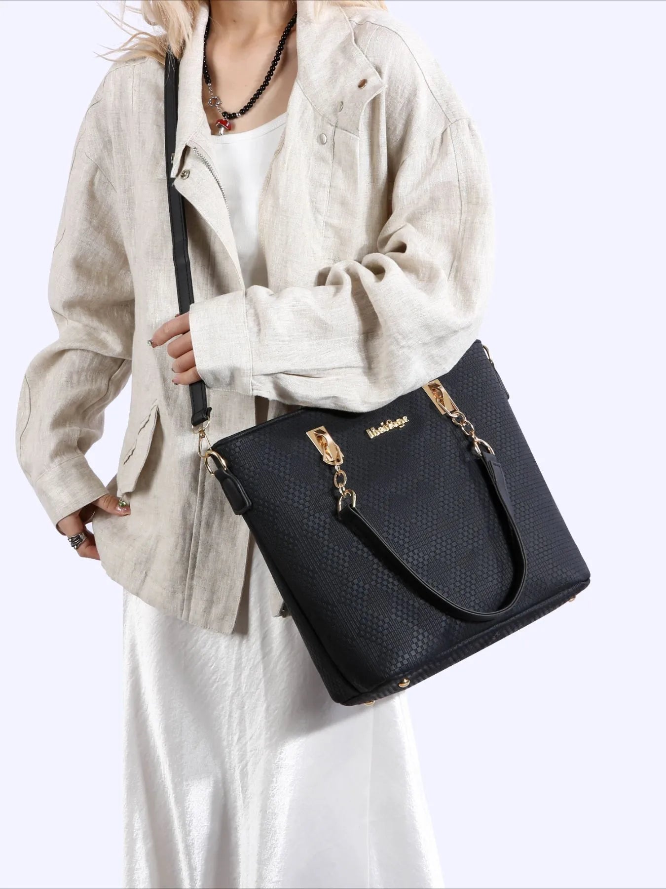 6-Piece Leather Textured Bag Set-Stay Foxy Boutique, Florissant, Missouri