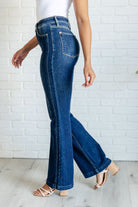 Mavis High Rise Side Seam Detail Flare Jeans-Denim-Stay Foxy Boutique, Florissant, Missouri