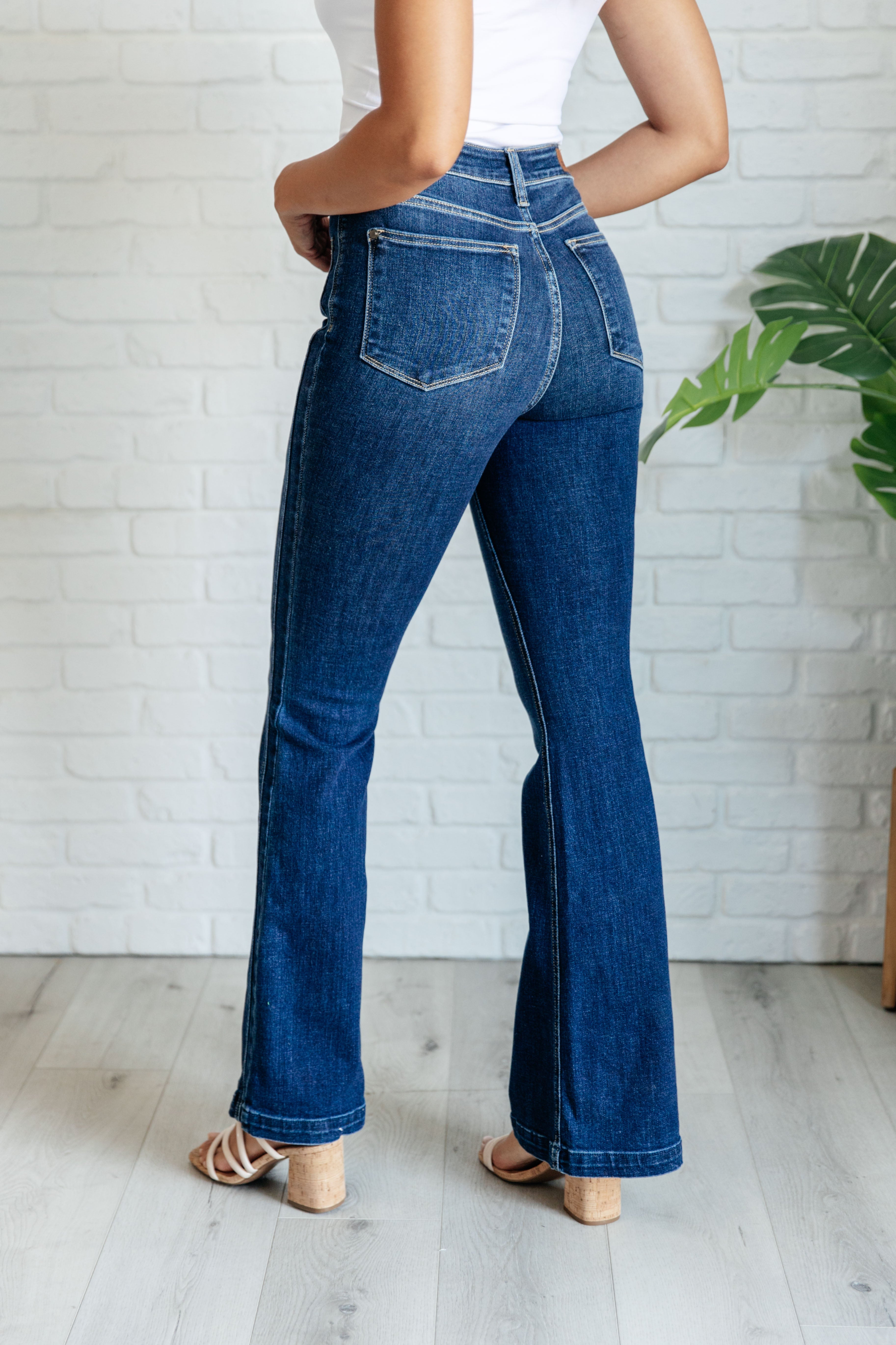 Mavis High Rise Side Seam Detail Flare Jeans-Denim-Stay Foxy Boutique, Florissant, Missouri