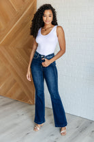 Mavis High Rise Side Seam Detail Flare Jeans-Denim-Stay Foxy Boutique, Florissant, Missouri