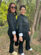 Cuddle: Up Fleece Lined Flares in Black-Womens-Stay Foxy Boutique, Florissant, Missouri