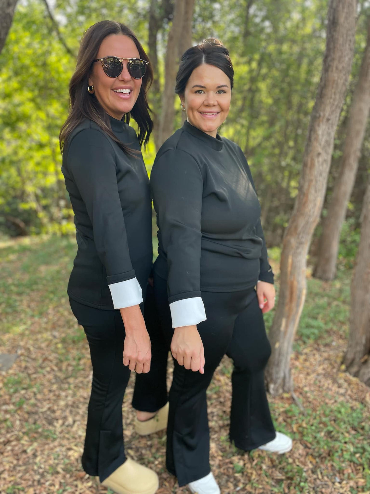 Cuddle Up Fleece Lined Top in Black-Womens-Stay Foxy Boutique, Florissant, Missouri