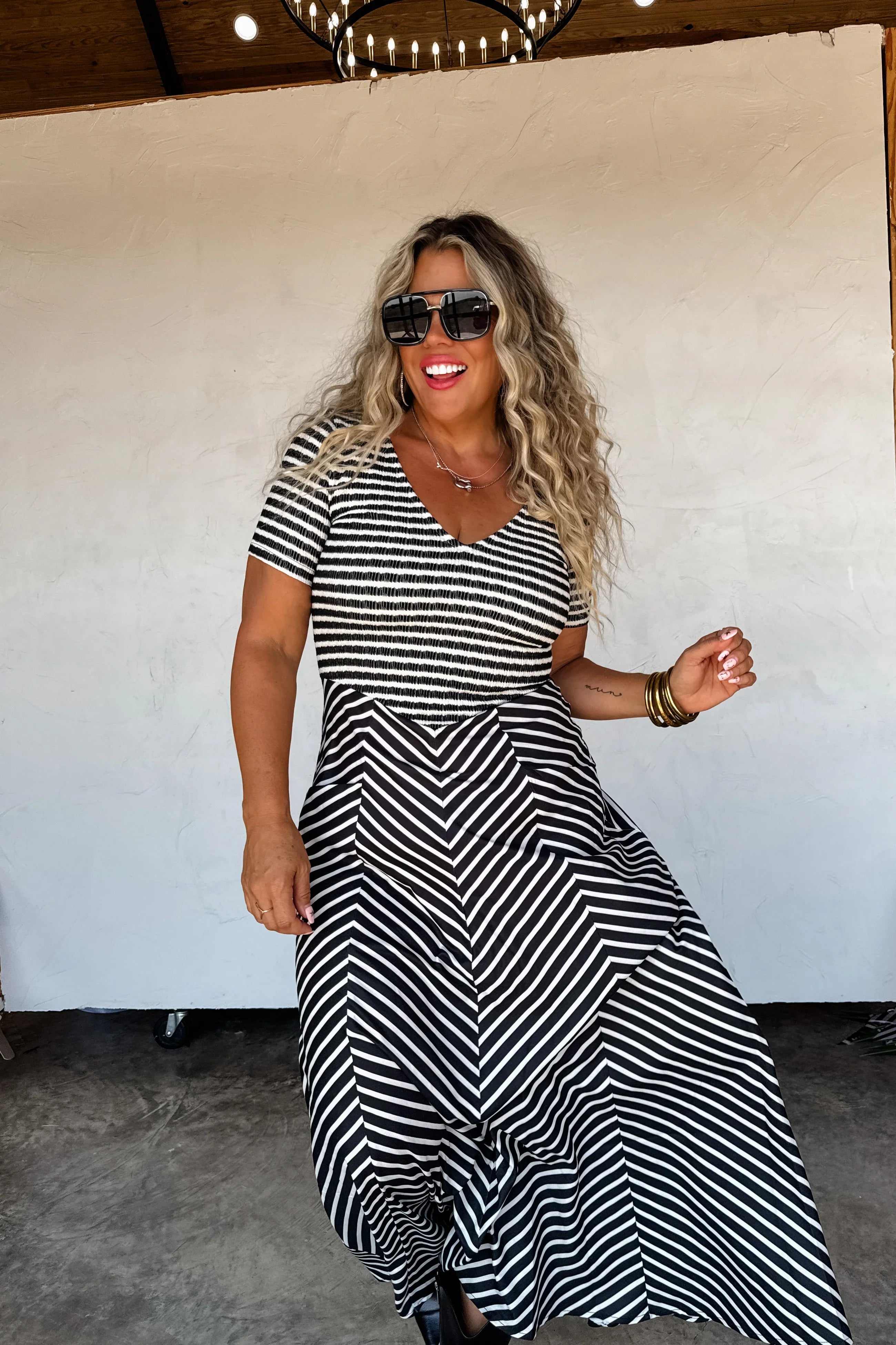 PREORDER: Calista Stripe Dress-Womens-Stay Foxy Boutique, Florissant, Missouri