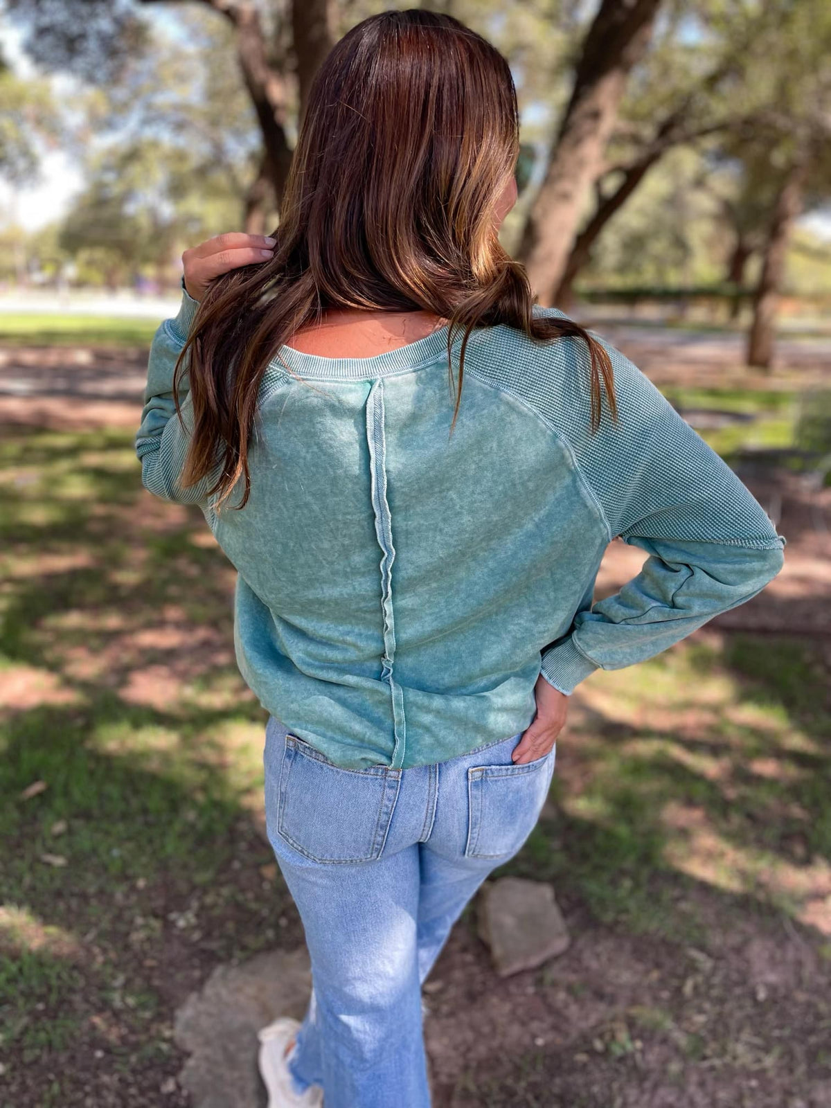 PREORDER: Best Selling Elliott Exposed Seam Sweatshirt in Five Colors-Womens-Stay Foxy Boutique, Florissant, Missouri
