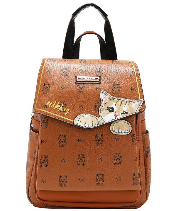 Nicole Lee USA Cat Eco-Leather Convertible Backpack Bag-Stay Foxy Boutique, Florissant, Missouri