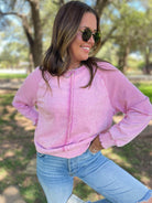 PREORDER: Best Selling Elliott Exposed Seam Sweatshirt in Five Colors-Womens-Stay Foxy Boutique, Florissant, Missouri