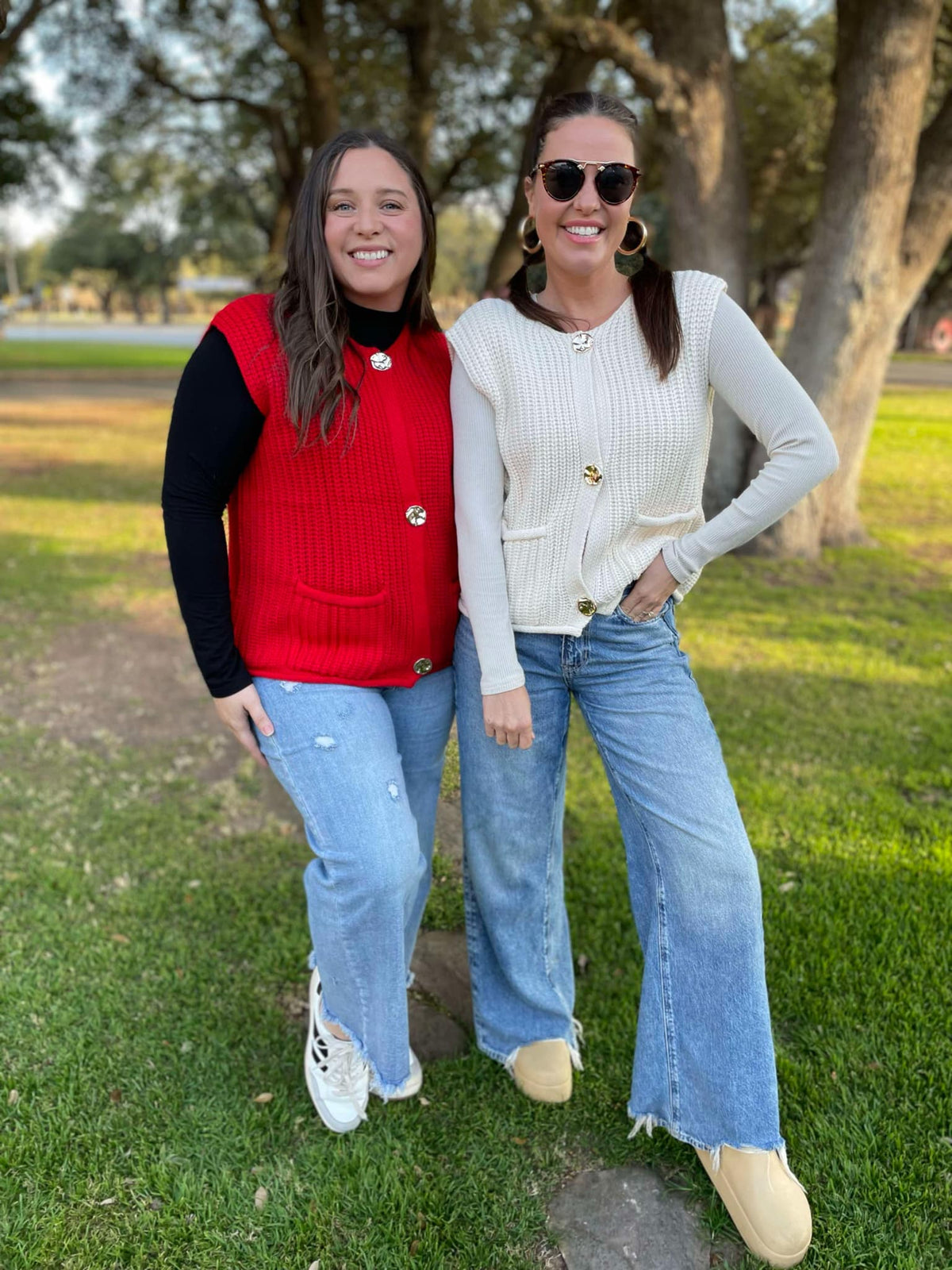 Meet In The Middle Sweater Vest in Two Colors-Womens-Stay Foxy Boutique, Florissant, Missouri