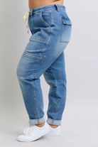 Clayton High Rise Cuffed Cargo Denim Jogger-Womens-Stay Foxy Boutique, Florissant, Missouri