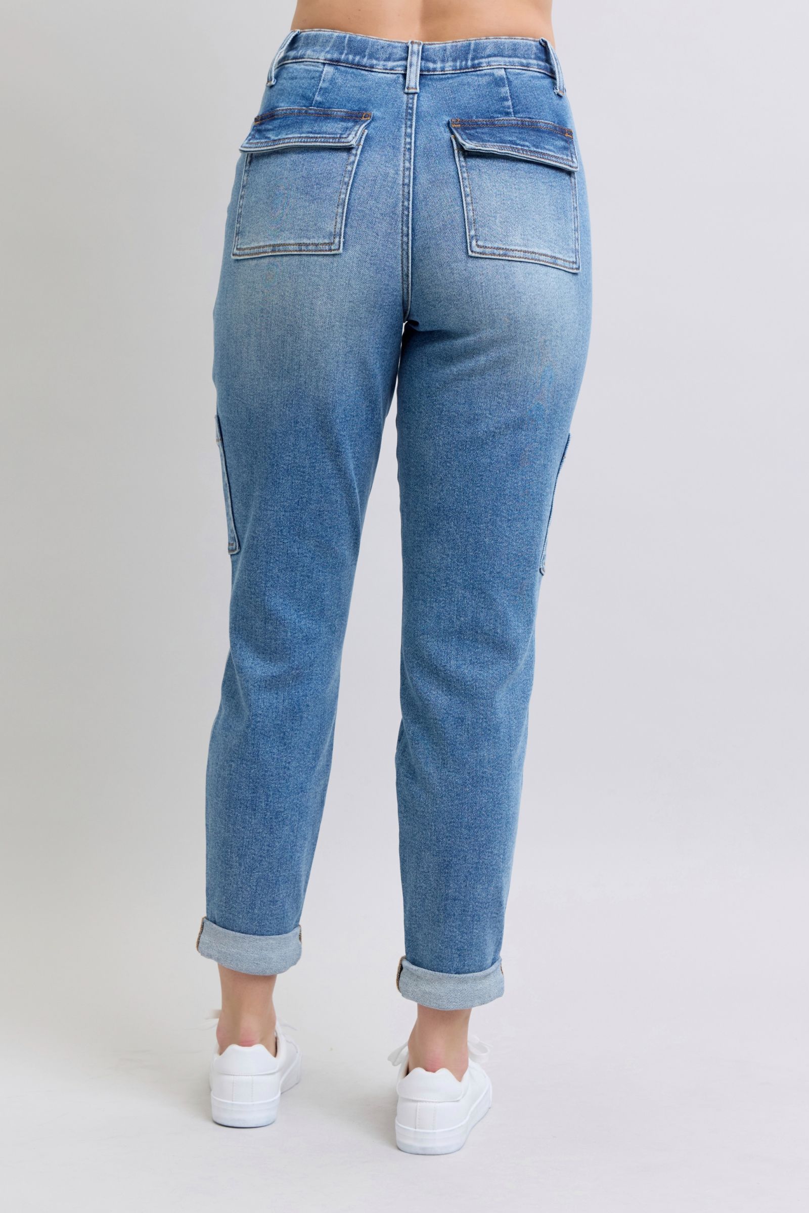 Clayton High Rise Cuffed Cargo Denim Jogger-Womens-Stay Foxy Boutique, Florissant, Missouri