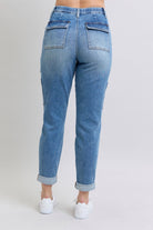 Clayton High Rise Cuffed Cargo Denim Jogger-Womens-Stay Foxy Boutique, Florissant, Missouri