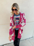PREORDER: Checkered Miley Dot Cardigan in Four Colors-Womens-Stay Foxy Boutique, Florissant, Missouri