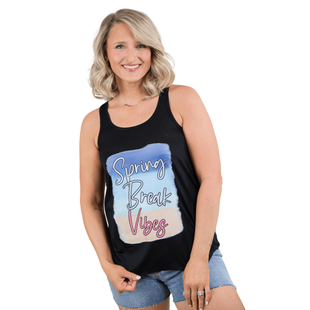 Spring Break Vibes Tank Top-BT Graphic Tee-Stay Foxy Boutique, Florissant, Missouri