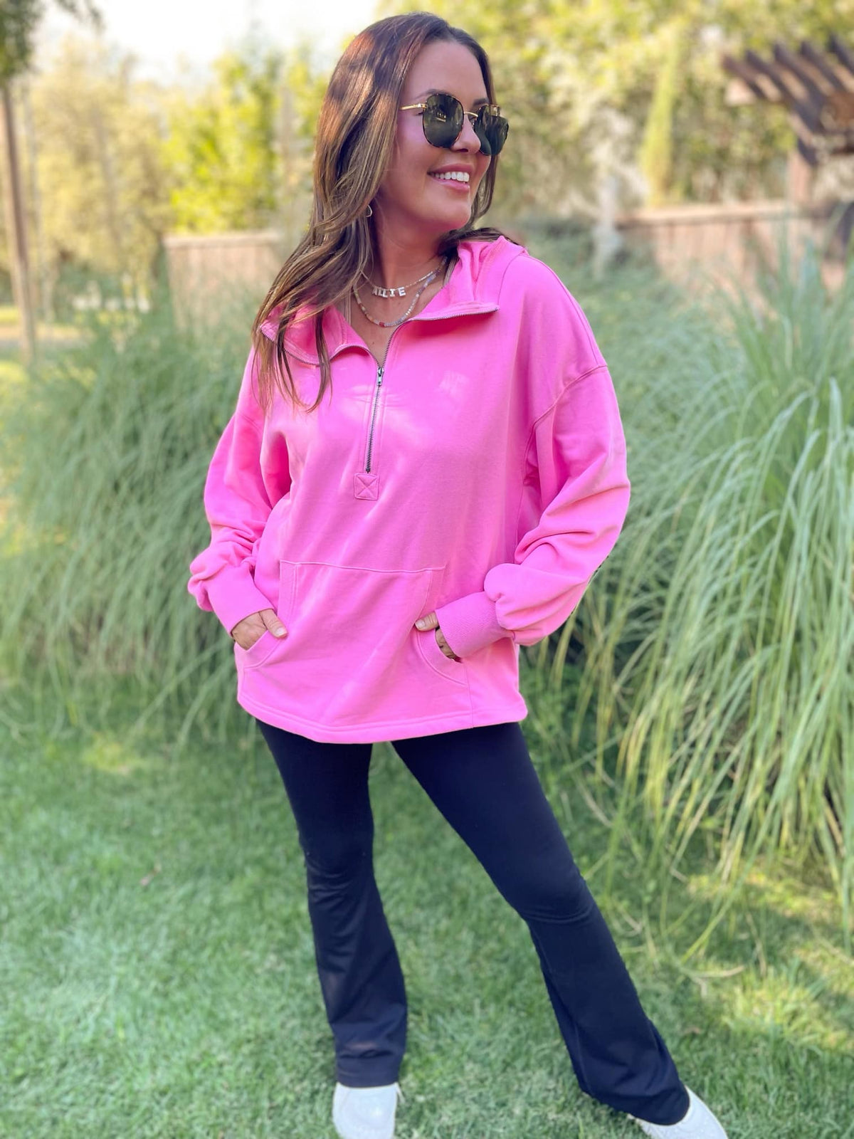 Hendrick Half Zip Hoodie in Nine Colors-Womens-Stay Foxy Boutique, Florissant, Missouri