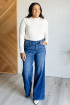 Eliza High Rise Control Top Retro Wide Leg Jeans-Denim-Stay Foxy Boutique, Florissant, Missouri