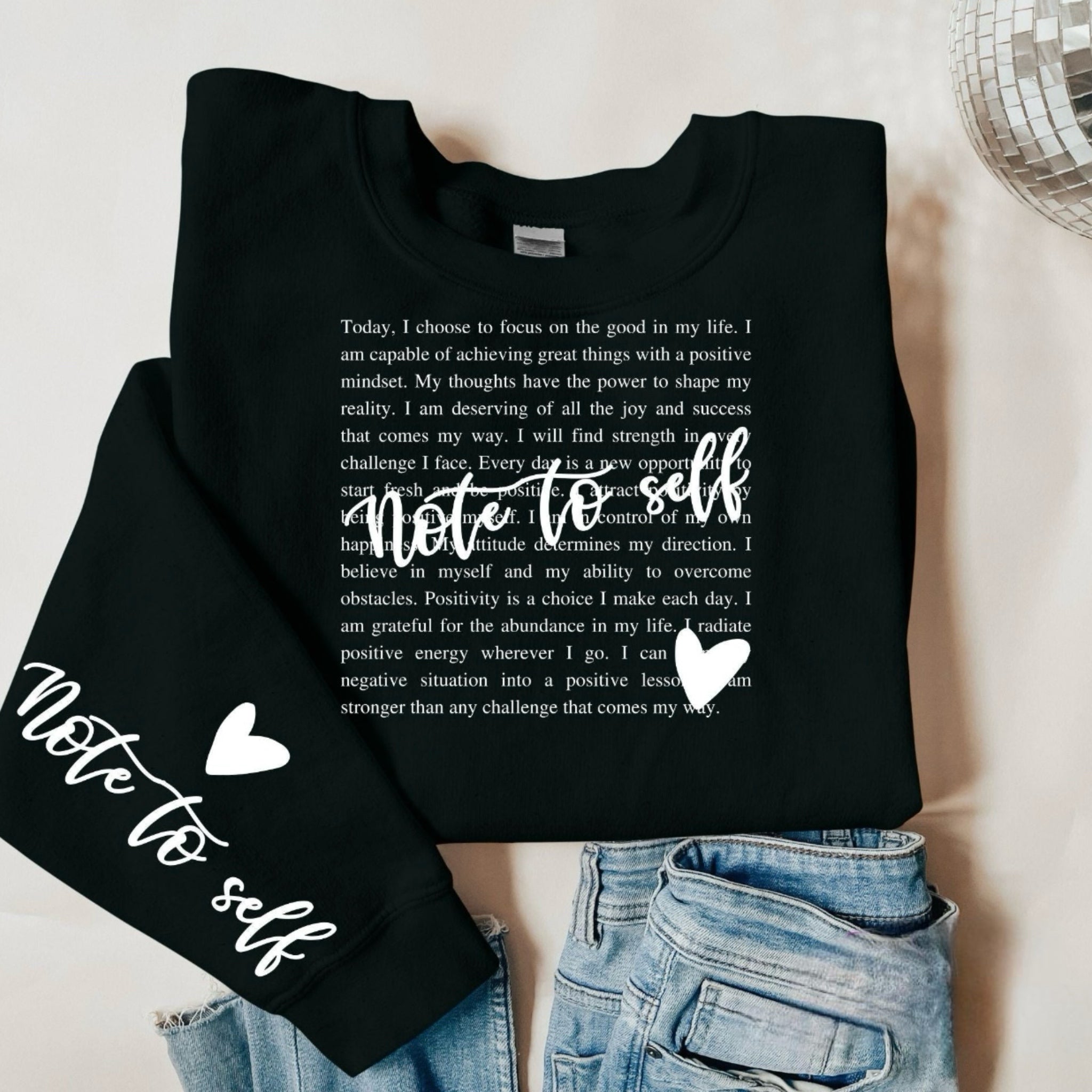 Note To Self Long Sleeved Graphic T-Graphic T-Stay Foxy Boutique, Florissant, Missouri