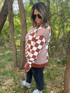 All Checkered Out Sweater in Four Colors-Womens-Stay Foxy Boutique, Florissant, Missouri