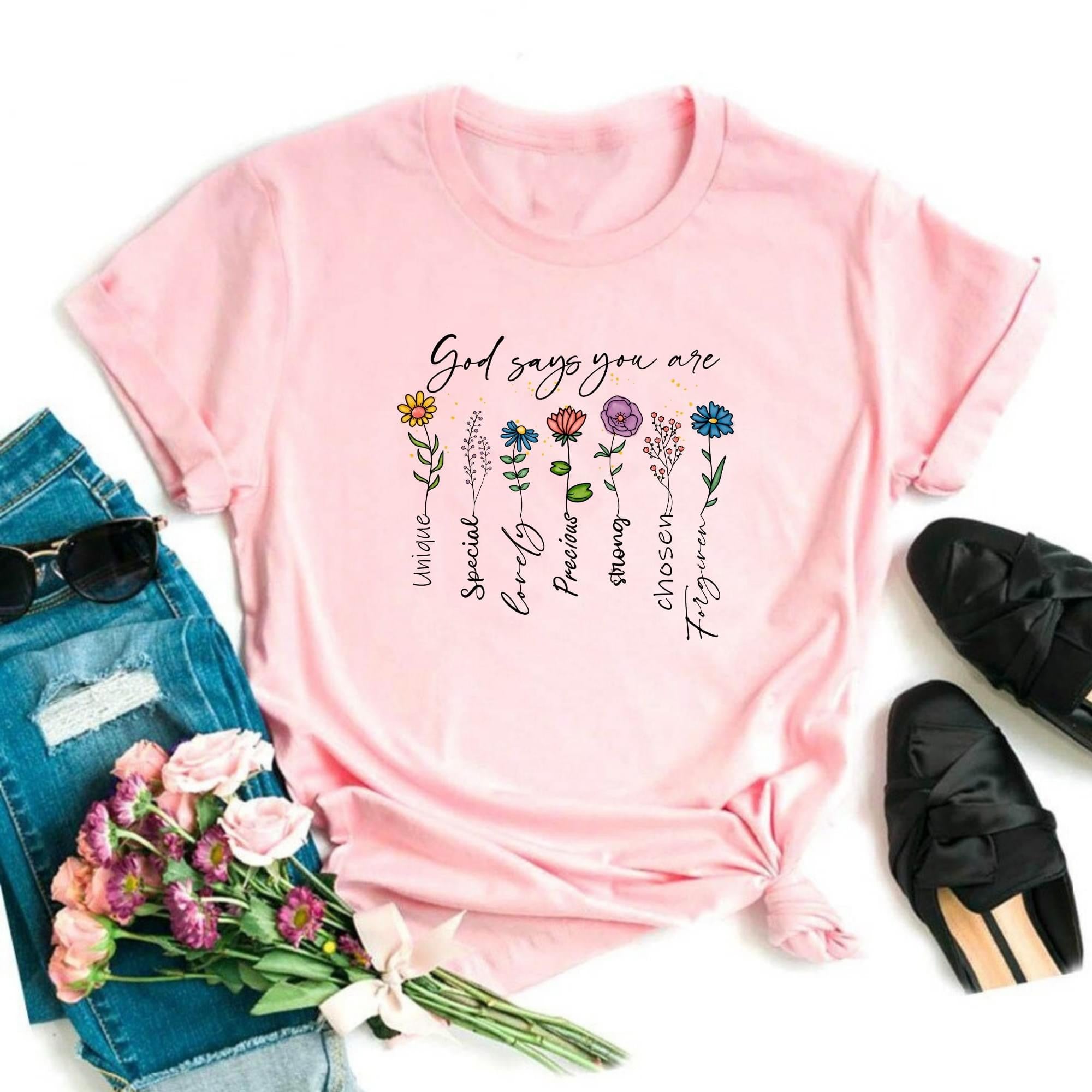 God Says Flowers Graphic T-Graphic T-Stay Foxy Boutique, Florissant, Missouri