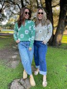 Flower Powered Half Zip Sweater in Four Colors-Womens-Stay Foxy Boutique, Florissant, Missouri
