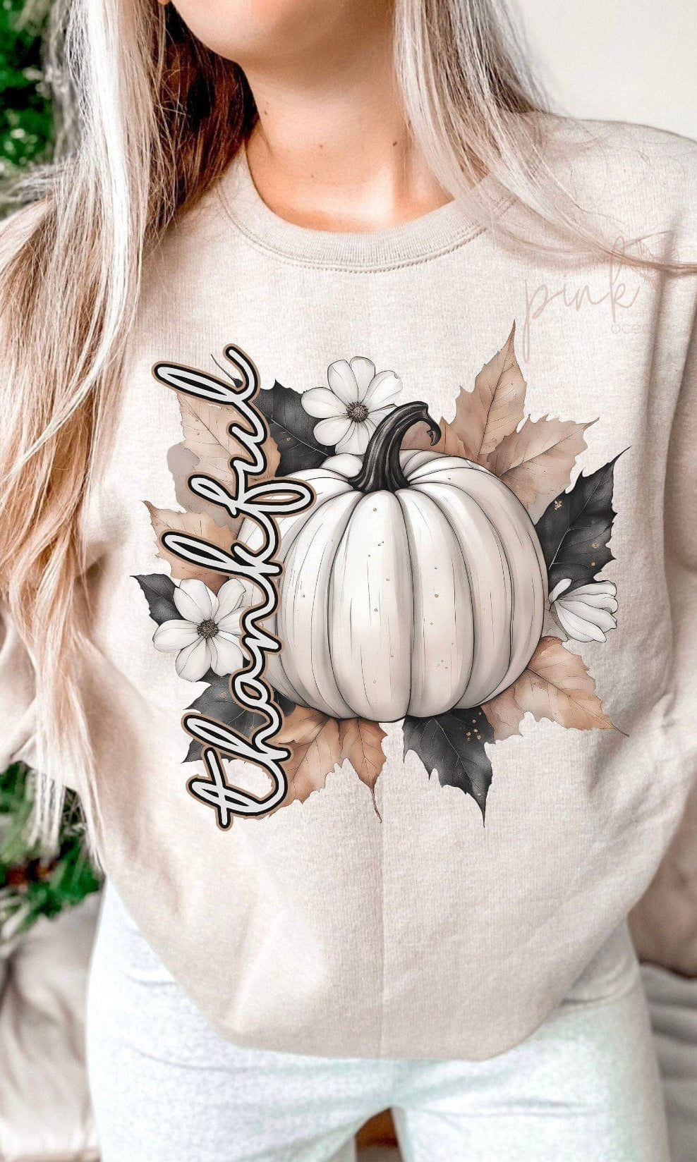 White Pumpkin Thankful Graphic T-Graphic T-Stay Foxy Boutique, Florissant, Missouri